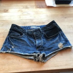 Topshop - Ombre Jean Short Shorts, 🔵⚫️ 27W
